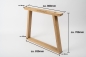 Preview: Solid Hardwood Oak Premium set of table legs trapece natural oil